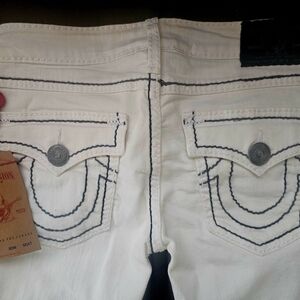 True Religion Cream Women's Flare Jeans